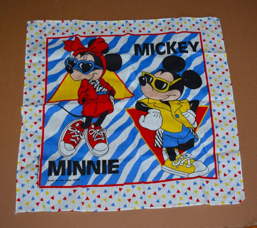 Rare Vintage WALT DISNEY Mickey Minnie Mouse Sunglasses 1989 Bandana 80s 90s